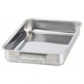 Metal Kare Fırın Kabı MeridyenDukkan 24x34 Cm Paslanmaz Çelik Kulplu Kare Fırın Pişirme Tepsisi - 2