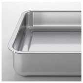 Metal Kare Fırın Kabı MeridyenDukkan 24x34 Cm Paslanmaz Çelik Kulplu Kare Fırın Pişirme Tepsisi - 4