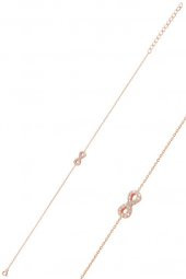 Gümüş rose zirkon taşlı sonsuzluk bileklik - 1