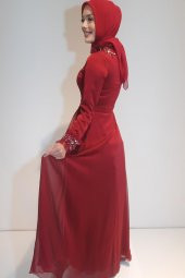 Tuana Uzun Janjan Kumaş Tesettür Abiye 16535 - 2