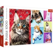 Happy Cats 1000 Parça Çocuk Puzzle Kediler 1000 Parça Kedili Yapboz - 2