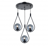 TT Aydınlatma TT024-3Y-SY  Mat Siyah 3 lü Yuvarlak Avize thumbnail 1