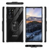 Samsung Galaxy Note 20 Ultra Kılıf Kenar Korumalı Antişok Yüzüklü Kapak - 8