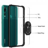 Huawei Y9 Prime 2019 Kılıf Kenar Korumalı Antişok Yüzüklü Kapak - 11