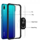 Huawei Y7 Prime 2019 Kılıf Kenar Korumalı Antişok Yüzüklü Kapak - 11