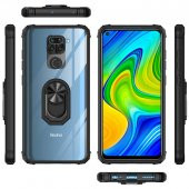 Xiaomi Redmi Note 9 Kılıf Kenar Korumalı Antişok Yüzüklü Kapak - 7