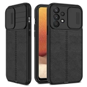 Gpack Samsung Galaxy A13 4G Kılıf Kamera Sürgülü Deri Dokulu Mat Silikon - 1