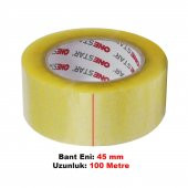 Koli Bandı 45 mm x 100 Mt Şeffaf Güçlü Yapışkanlı Kopmayan Bant (5 ADET) - 2