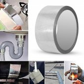 Alüminyum Folyo Bant 48 mm x 10 Mt Sızdırmaz Takviyeli Yanmaz Soba Borusu Bandı - 2