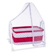 Chubby Baby Lüks Sallanır Tüllü Portatif Sepet Beşik Kırmızı thumbnail 2