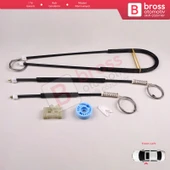 Peugeot 307 2003-2009 2-Kapı Cabrio Convertible 9221W0 İçin Elektrikli Ön Sol Cam Kriko Tamir Seti thumbnail 1