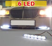 NKTGROUP Drl Gündüz Farı Ledi 6 Led 18w Su Geçirmez Tek Renk 2 ADET - 2