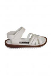 YAZKIŞ Kız Çocuk Beyaz Renkli Comfort Taban Cırtlı Sandalet - 4