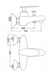 Gms Pera Mix Beyaz-Altın Banyo Duş Bataryası PRA103 thumbnail 2