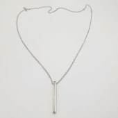 Dikey Model Gümüş Renk Kolye - 4