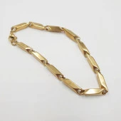 Altın Renk Kalın Köşeli Erkek Bileklik - 5