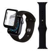 Apple Watch Seri 3 42mm Silikon Kordon Ve Gard Ekran Koruyucu Set - 1