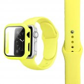 Apple Watch Seri 3 42mm Silikon Kordon Ve Gard Ekran Koruyucu Set - 12