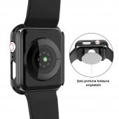 Apple Watch Seri 4 40mm Silikon Kordon Ve Gard Ekran Koruyucu Set Lila - 3