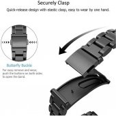 Xiaomi Mi Band 4 (Mi Band 3 Uyumlu) Akıllı Bileklik Metal Kordon Kayış Siyah - 3