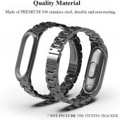 Xiaomi Mi Band 4 (Mi Band 3 Uyumlu) Akıllı Bileklik Metal Kordon Kayış Siyah - 5