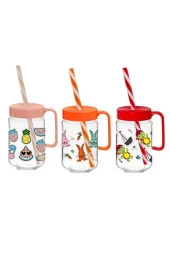 Herevin Kulplu Bardak 370 Cc Karışık Desenli Kulplu Barda (Karışık Model 1 Adet) - 1