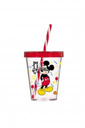 Herevin Pipetli Bardak Lisanslı Gözlüklü Mickey Mouse Pipetli Bardak - 1