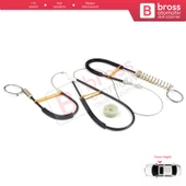 VW EOS 1F7 1F8 2006-2015 2-Kapı Coupe Convertible 1Q0837462 İçin Elektrikli Sağ Cam Kriko Tamir Seti thumbnail 1