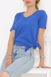 Penye Tunik Tişört Mavi thumbnail 3