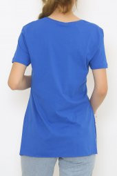 Penye Tunik Tişört Mavi thumbnail 7