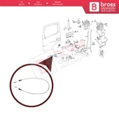 Mercedes Benz Atego Axor İçin Sağ Kapı İç Açma Teli A9737600304 - 2