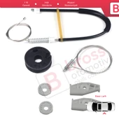 Renault Megane MK1 1996-2003 Cabrio Convertible 7700848450 İçin Elektrikli Arka Sol Cam Kriko Seti thumbnail 2