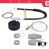 Renault Megane MK1 1996-2003 Cabrio Convertible 7700848450 İçin Elektrikli Arka Sol Cam Kriko Seti thumbnail 3