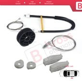 Renault Megane MK1 1996-2003 Cabrio Convertible 7700848450 İçin Elektrikli Arka Sol Cam Kriko Seti thumbnail 5
