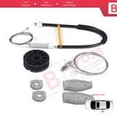 Renault Megane MK1 1996-2003 Cabrio Convertible 7700848450 İçin Elektrikli Arka Sol Cam Kriko Seti thumbnail 4