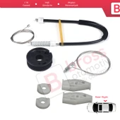 Renault Megane MK1 1996-2003 Cabrio Convertible 7700848451 İçin Elektrikli Arka Sağ Cam Kriko Seti thumbnail 4