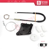 VW New Beetle Cabriolet Convertible 2003-2010 1Y0898291 İçin Elektrikli Arka Sol Cam Kriko Seti thumbnail 2