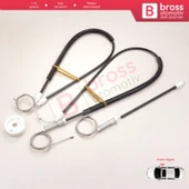 Peugeot 206 CC 2D T16 2000-2008 2-Kapı Coupe Cabrio 9648636980 İçin Ön Sağ Cam Kriko Tamir Seti - 1