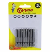 Rico 005-KK1130 Yıldız Düz Bits Uç Seti PH+PZ+SL 8 Parça 50 mm thumbnail 2