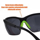 İş Güvenlik Gözlüğü Kaynak Koruyucu Silikonlu Gözlük S600 Siyah - 4
