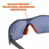 İş Güvenlik Gözlüğü UV Koruyucu Silikonlu Çapak Gözlük S1100 Füme - 3