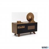 Winex Çift Hoparlörlü Gramafon Speaker Bluetooth Hoparlör Fm Radyo+Sd Kart+UsbA+3.5mm Aux Girişli - 3