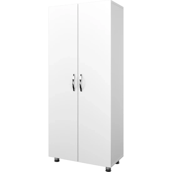 4 Raflı Çok Amaçlı Dolap Çok Amaçlı Mutfak Dolabı Banyo Dolabı Beyaz 140x60x32 - 2