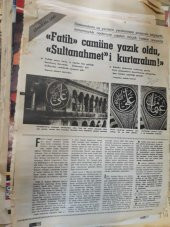 2 SAYFA HAYAT DERGİSİ SAYFASI FATİH CAMİİNE YAZIK OLDU,SULTANAHMETİ KURTALIM YAZI DİZİSİ - 1