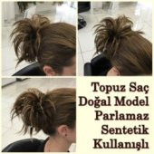 Koyu Kumral Işıltılı Renk Spor Model Topuzluk Saç Doğal Topuz - 1