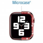 Microcase Apple Watch 7 41mm Elmas Taş Sert Rubber Kılıf - Pembe - 3
