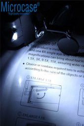 Microcase Ayarlanabilen Gözlük Tipi Işıklı Kafa Büyüteci 3 Farklı Lens - Model No : AL2320 - 5