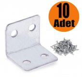 Mobilya Dolap Köşe Bağlantı Sabitleme L Demir Gönye 25x25x30 mm (10 ADET) - 1