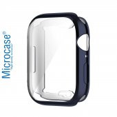 Microcase Apple Watch 7 45 mm Önü Kapalı Silikon Kılıf - Lacivert - 3