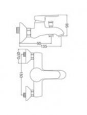 Gms Zirve Siyah Krom Banyo Duş Bataryası ZRV303-K thumbnail 2